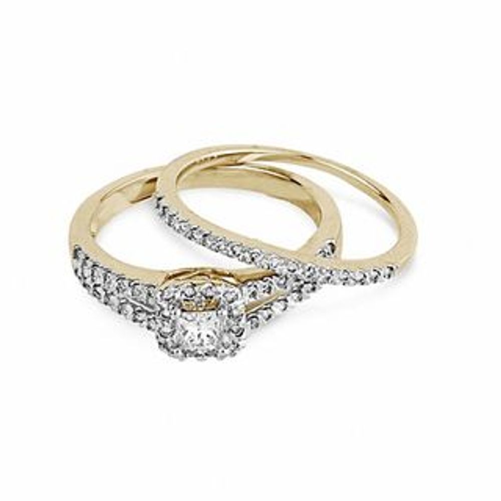 0.50 CT. T.W. Princess-Cut Diamond Bridal Set in 14K Gold|Peoples Jewellers