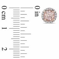 5.0mm Morganite and Diamond Accent Frame Stud Earrings in 10K Rose Gold|Peoples Jewellers