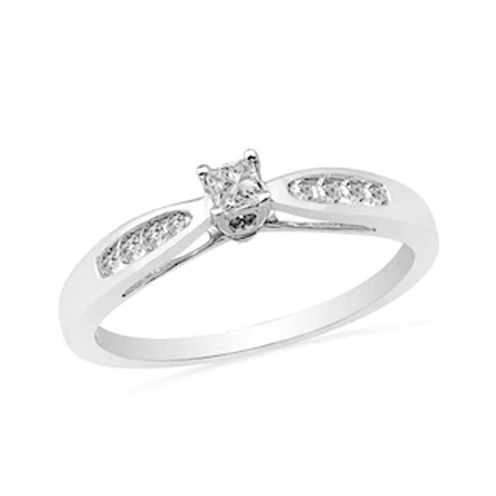 0.20 CT. T.W. Princess-Cut Diamond Promise Ring in 10K White Gold|Peoples Jewellers