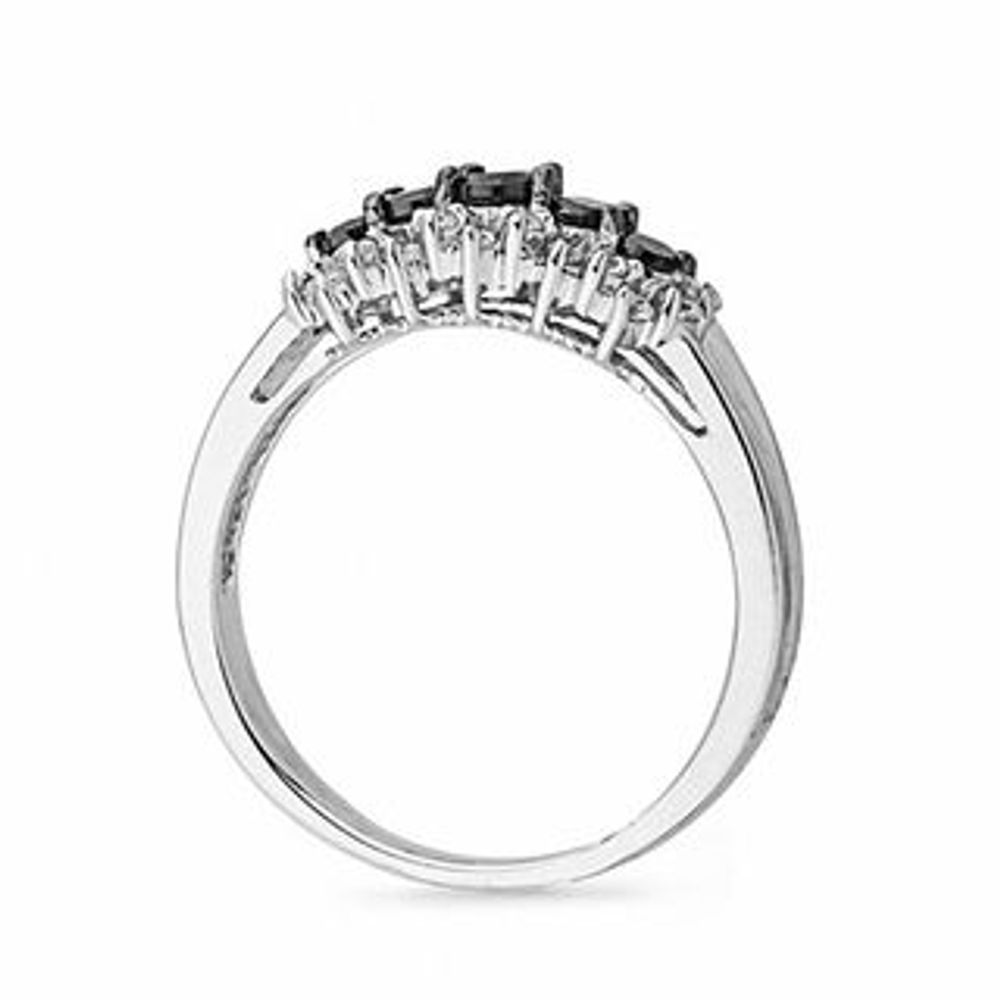 0.50 CT. T.W. Enhanced Black and White Diamond Five Stone Ring in 10K White Gold|Peoples Jewellers