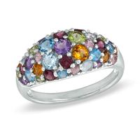 Multi-Gemstone Ring in Sterling Silver|Peoples Jewellers