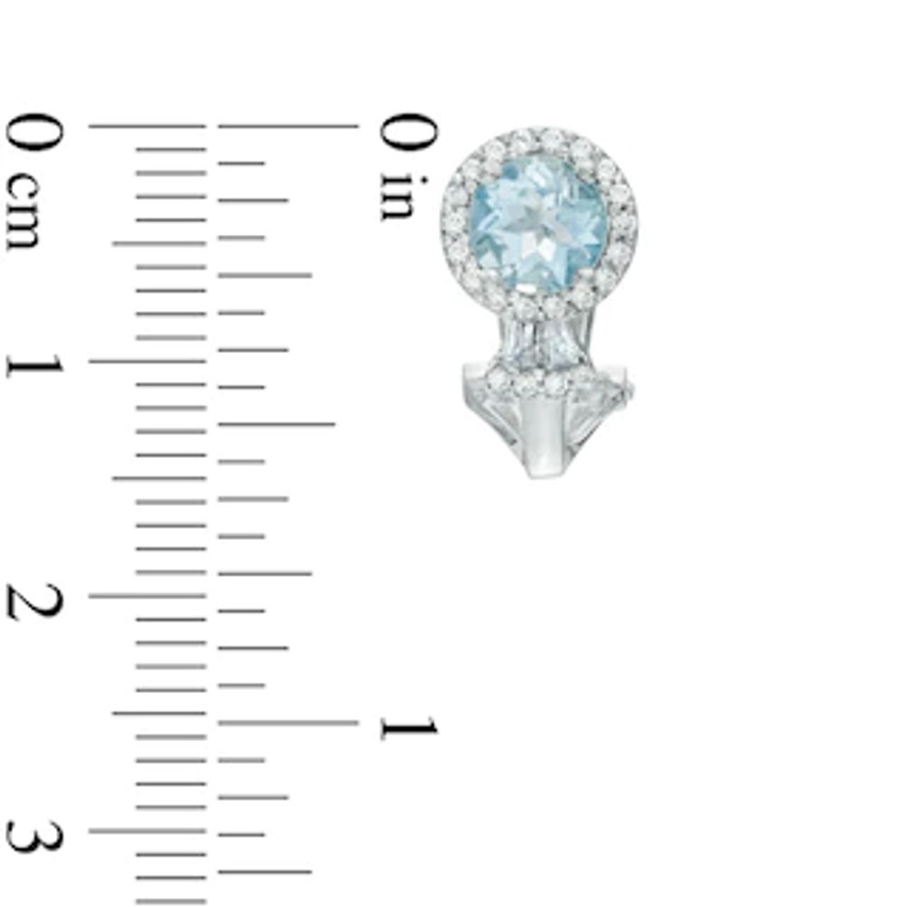 Aquamarine and Lab-Created White Sapphire Pendant, Ring and Earrings Set in Sterling Silver - Size 7|Peoples Jewellers