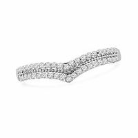 0.25 CT. T.W. Diamond Double Row Contour Band in 10K White Gold|Peoples Jewellers