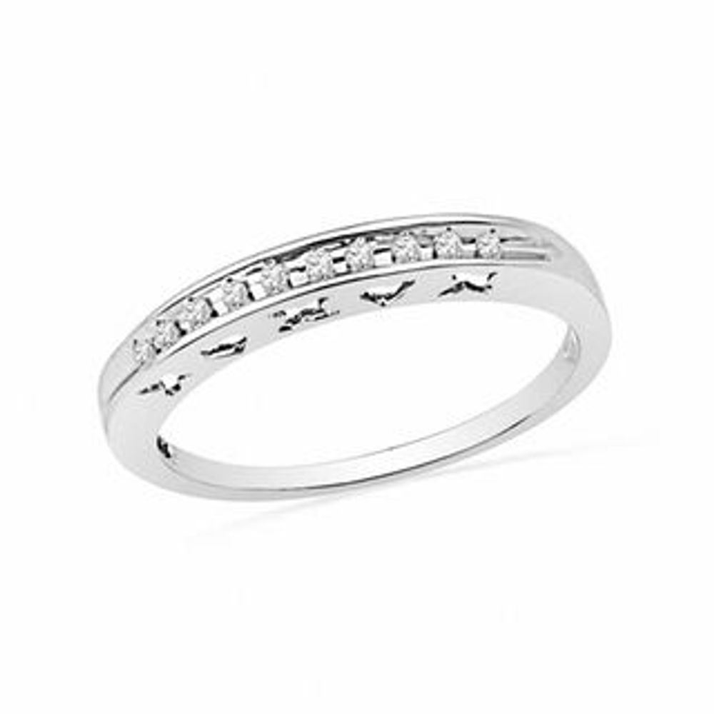 Diamond Accent Anniversary Band in 10K White Gold|Peoples Jewellers