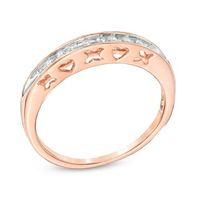 Diamond Accent Anniversary Band in 10K Rose Gold|Peoples Jewellers