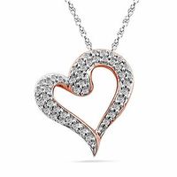 0.20 CT. T.W. Diamond Heart Pendant in 10K Rose Gold|Peoples Jewellers