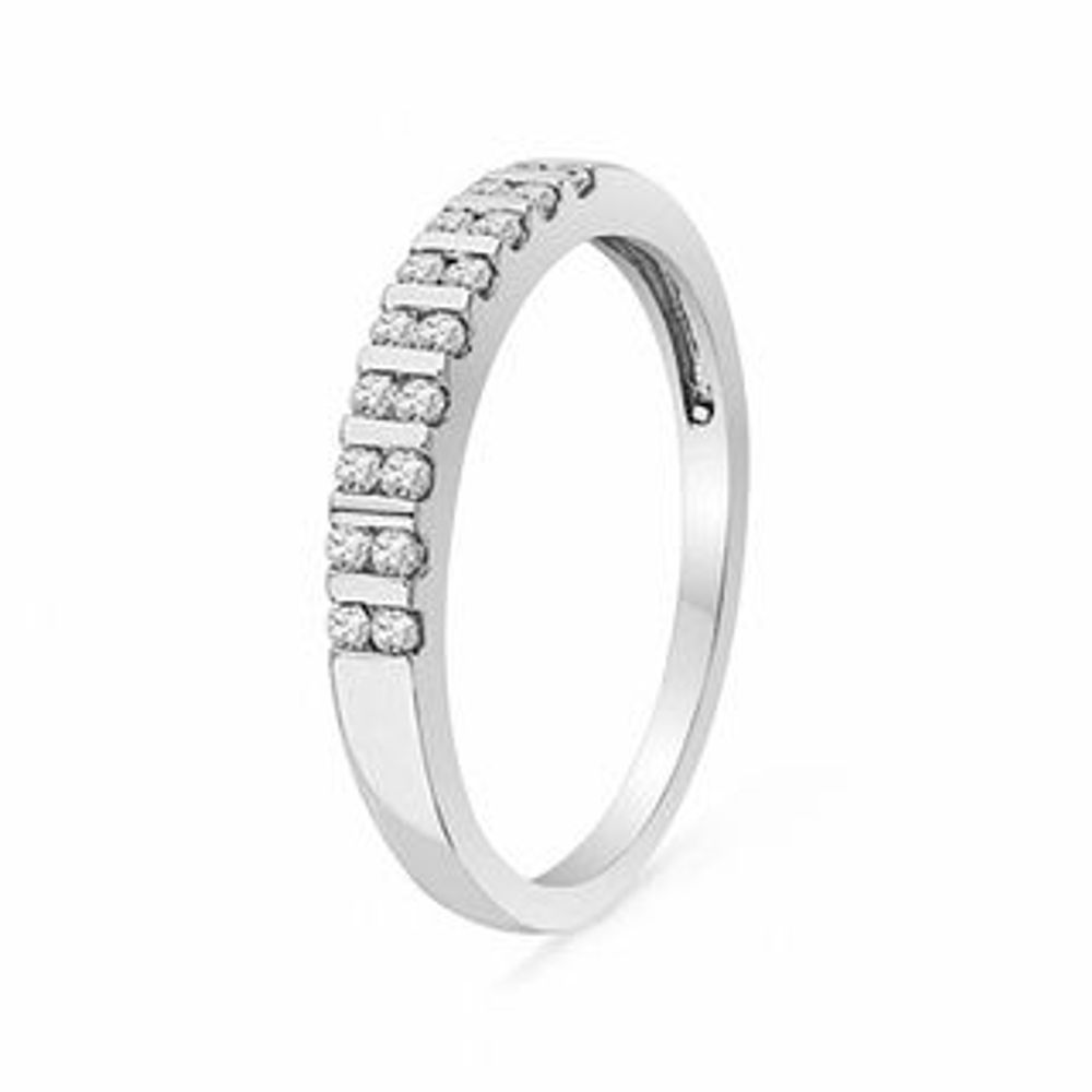 0.15 CT. T.W. Diamond Double Row Anniversary Band in Sterling Silver|Peoples Jewellers