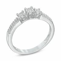 0.16 CT. T.W. Diamond Three Stone Promise Ring in Sterling Silver|Peoples Jewellers