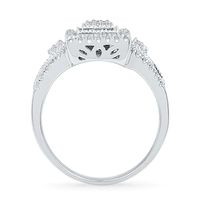 0.33 CT. T.W. Princess-Cut Diamond Rectangular Frame Ring in Sterling Silver|Peoples Jewellers