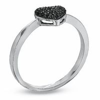 0.12 CT. T.W Black Diamond Heart Ring in Sterling Silver|Peoples Jewellers