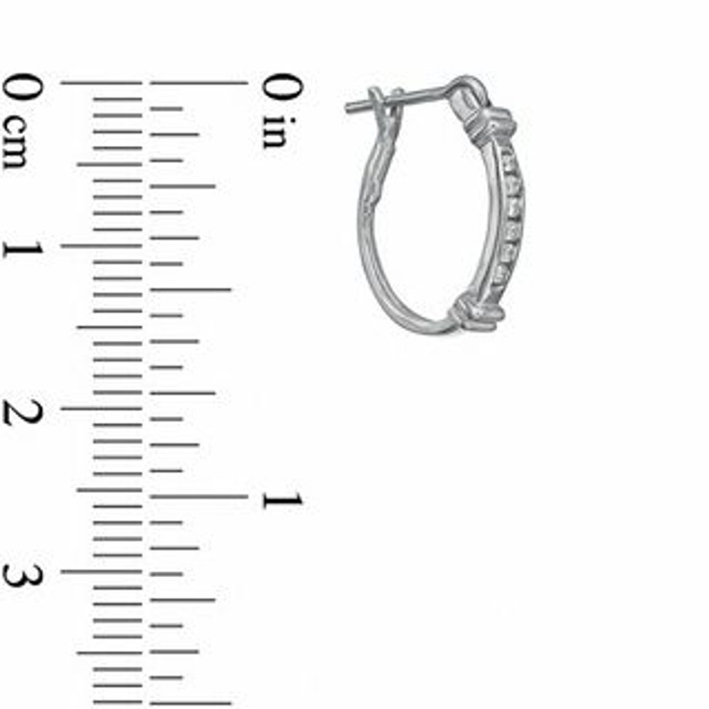 0.12 CT. T.W. Diamond Hoop Earrings in Sterling Silver|Peoples Jewellers