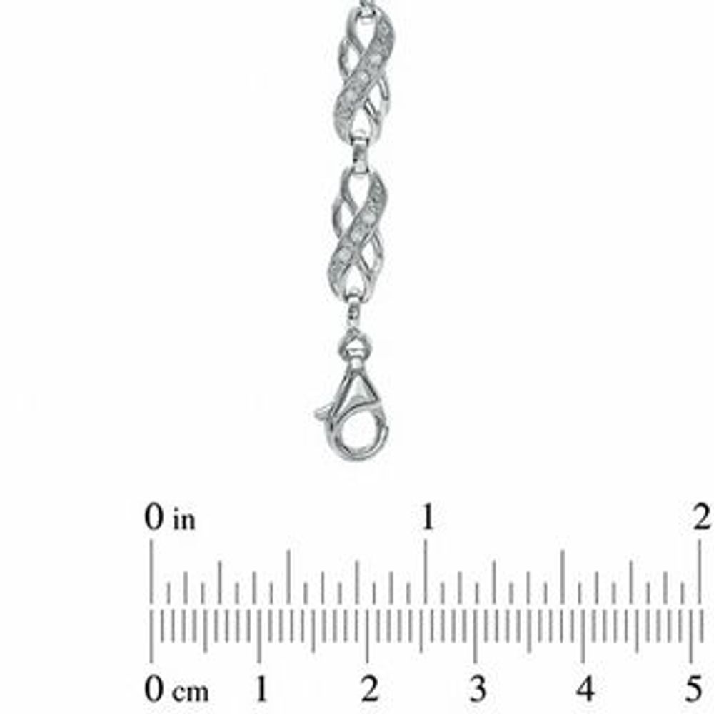 0.10 CT. T.W. Diamond Swirl Fashion Bracelet in Sterling Silver|Peoples Jewellers