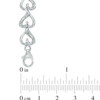 0.20 CT. T.W. Diamond Heart Link Bracelet in Sterling Silver|Peoples Jewellers