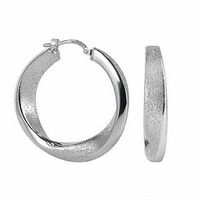 Charles Garnier 30mm Twist Hoop Earrings in Sterling Silver|Peoples Jewellers