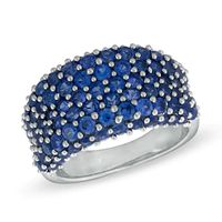 Lab-Created Blue and White Sapphire Ring in Sterling Silver|Peoples Jewellers