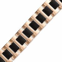 Men's Mesh Link Bracelet in Two-tone Stainless Steel - 8.5"|Peoples Jewellers