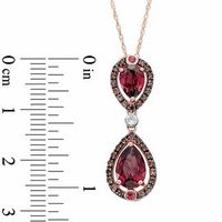 Pear-Shaped Rhodolite Garnet, Smoky Quartz and Lab-Created White Sapphire Pendant in 10K Rose Gold|Peoples Jewellers