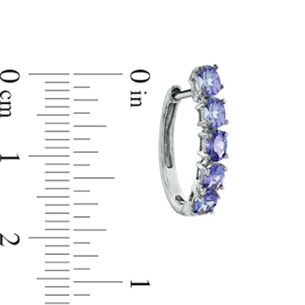 Oval Tanzanite Hoop Earrings in 10K White Gold|Peoples Jewellers