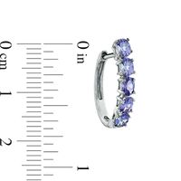 Oval Tanzanite Hoop Earrings in 10K White Gold|Peoples Jewellers