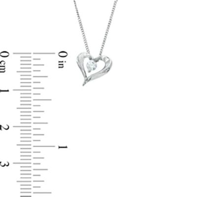 0.10 CT. Certified Canadian Diamond Solitaire Heart Pendant in 14K White Gold (I/I2) - 17"|Peoples Jewellers