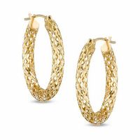 Diamond-Cut Hoop Earrings in 14K Gold|Peoples Jewellers