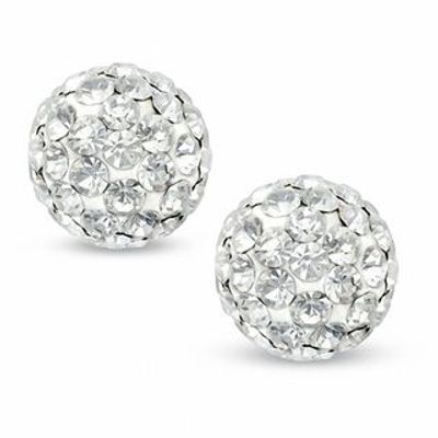 Crystal Ball Stud Earrings in 14K Gold|Peoples Jewellers