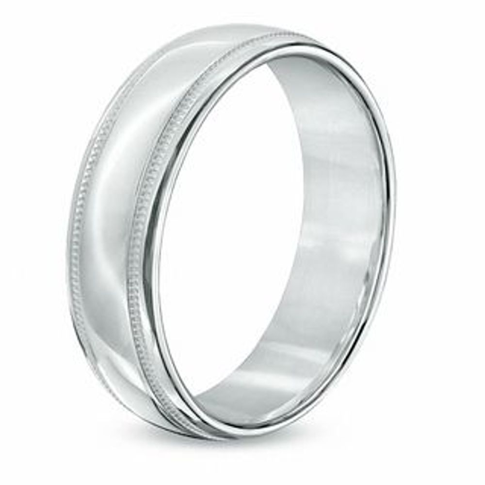 Men's 6.0mm Comfort Fit Wedding Band in Sterling Silver|Peoples Jewellers