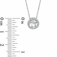 6.0mm Lab-Created White Sapphire Pendant in 10K White Gold|Peoples Jewellers