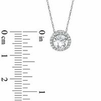 6.0mm Lab-Created White Sapphire Pendant in 10K White Gold|Peoples Jewellers