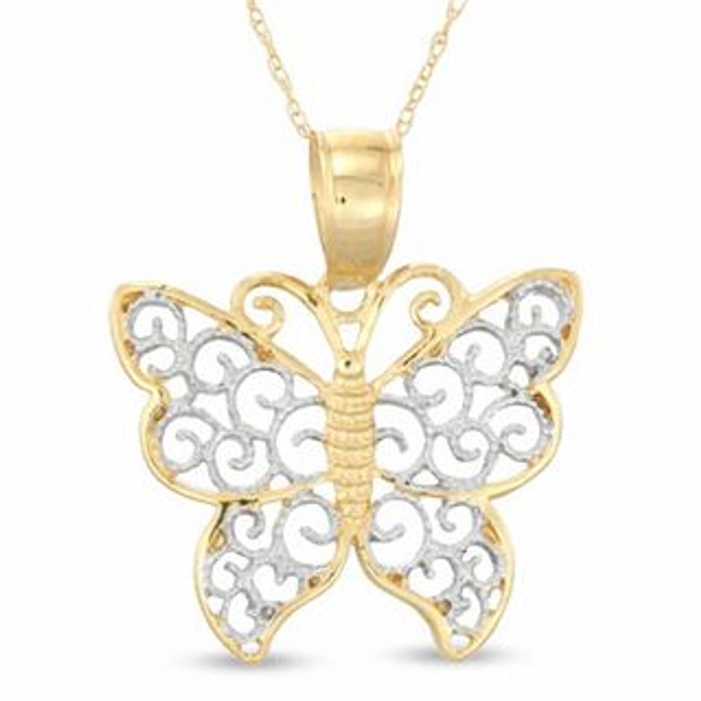 Filigree Butterfly Pendant in 10K Gold|Peoples Jewellers