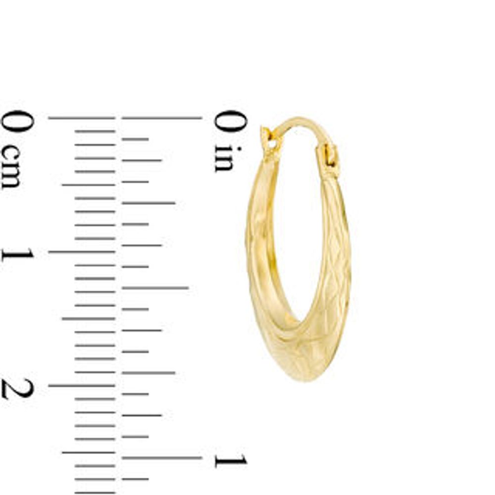 Small Graduated Diamond-Cut Hoop Earrings in 14K Gold|Peoples Jewellers
