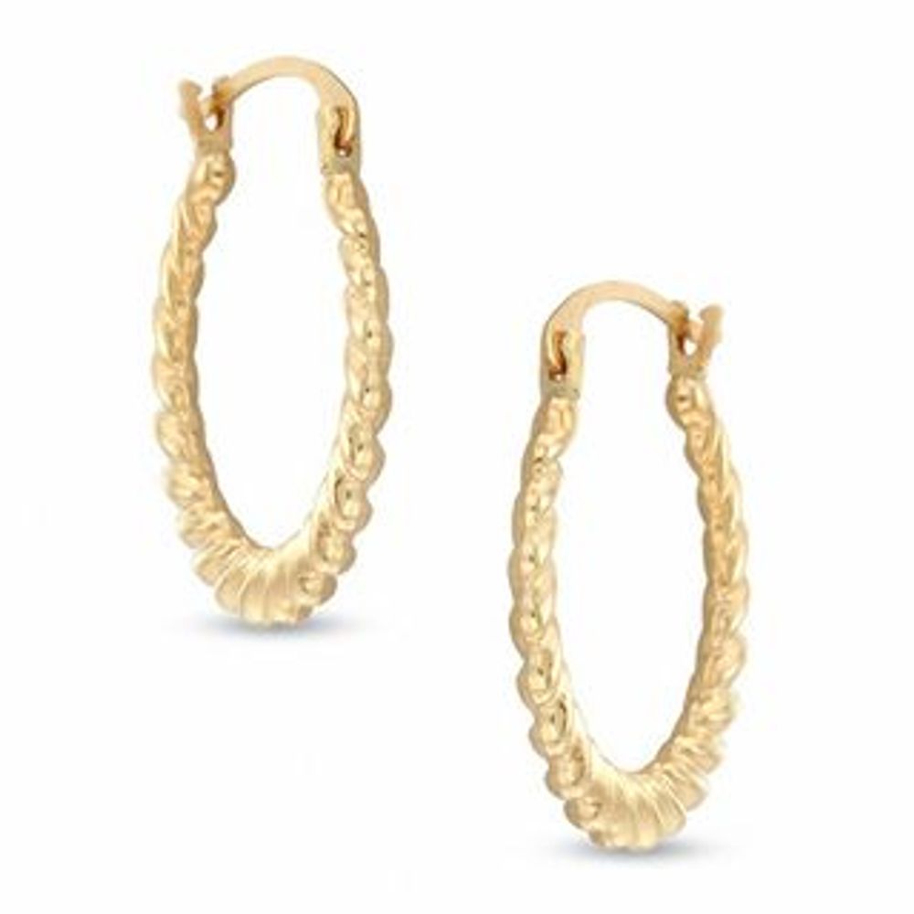 Small Twist Hoop Earrings in 14K Gold|Peoples Jewellers