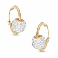 Crystal Rollerball Hoop Earrings in 14K Gold|Peoples Jewellers