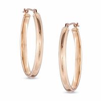 Oval Hoop Earrings in 14K Rose Gold|Peoples Jewellers