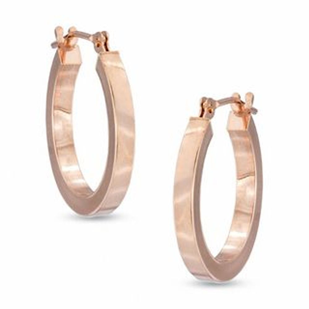 17mm Polished Hoop Earrings in 14K Rose Gold|Peoples Jewellers