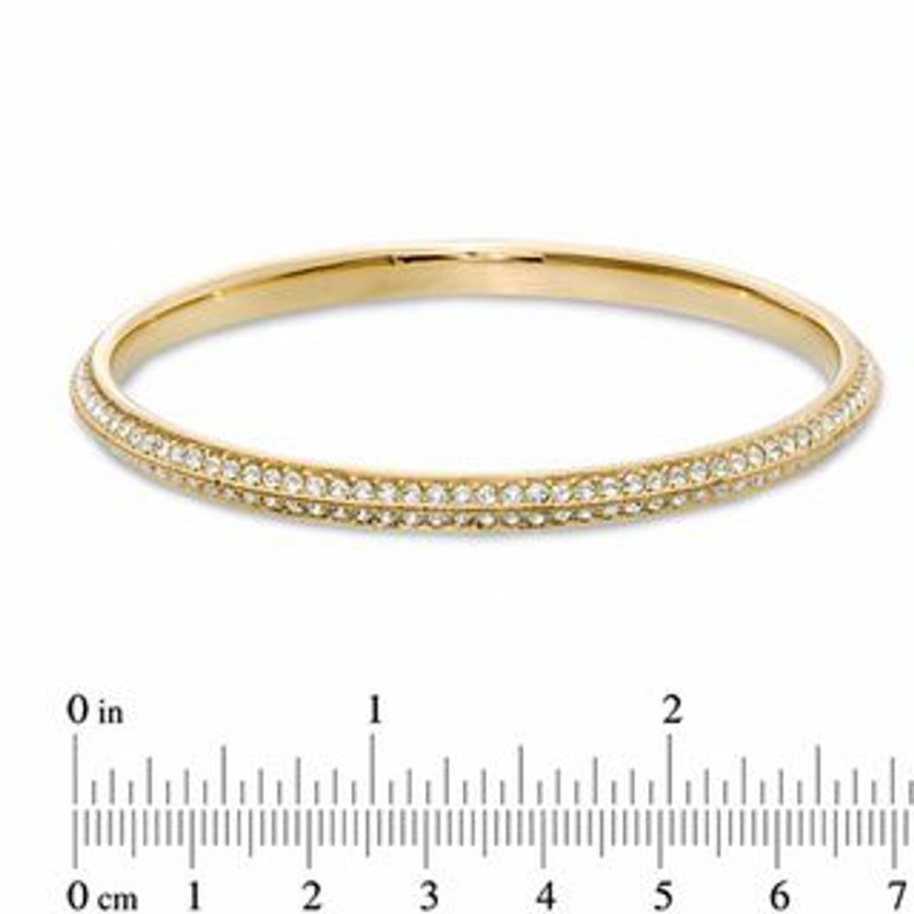 AVA Nadri Crystal Knife Edge Bangle in Brass with 18K Gold Plate - 8"|Peoples Jewellers