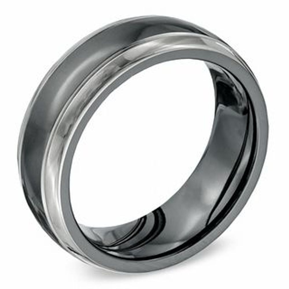 Men's 8.0mm Wedding Band in Black Titanium - Size 10|Peoples Jewellers