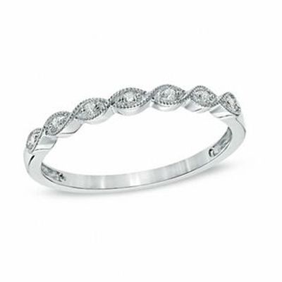 Men's 6.0mm Diamond-Cut Braided Milgrain Edge Comfort-Fit Engravable  Wedding Band in 14K White Gold (1 Line)