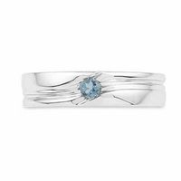 Men's Aquamarine Solitaire Ring in Sterling Silver|Peoples Jewellers