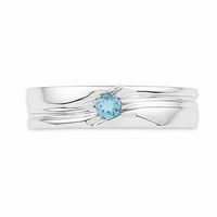 Men's Swiss Blue Topaz Solitaire Ring in Sterling Silver|Peoples Jewellers