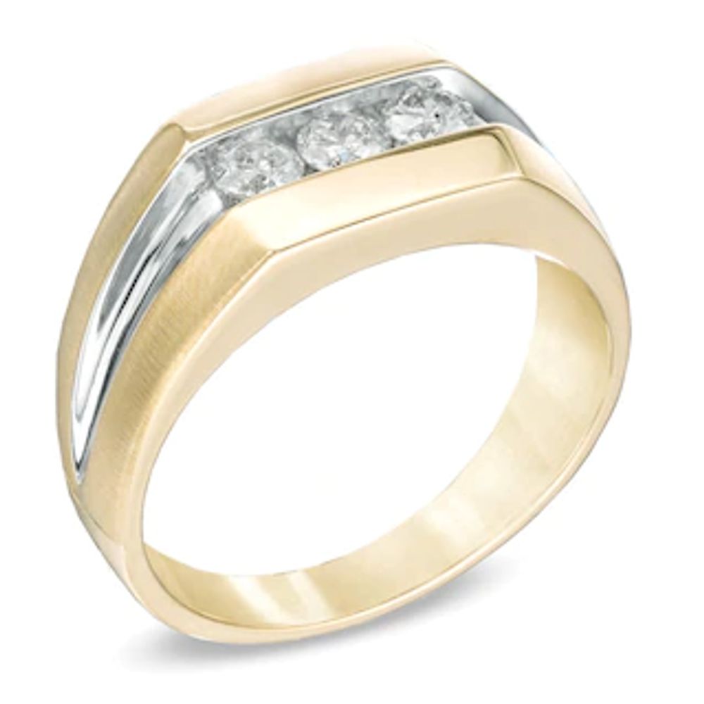 Men's 0.50 CT. T.W. Diamond Three Stone Ring in 10K Gold|Peoples Jewellers