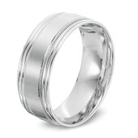 Men's 8.0mm Wedding Band in 10K White Gold - Size 10|Peoples Jewellers