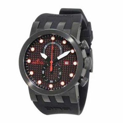 Men's Invicta DNA Chronograph Black IP Strap Watch with Black Carbon Fibre Dial (Model: 10428)|Peoples Jewellers