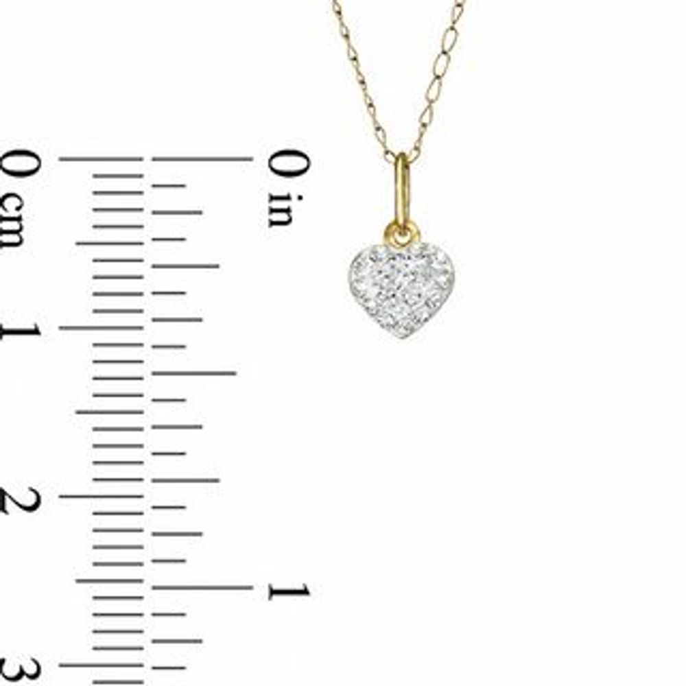 Child's Crystal Heart Pendant in 14K Gold