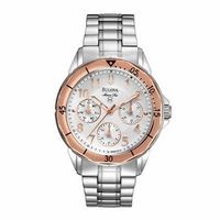 Ladies' Bulova Marine Star Two-Tone Watch with White Dial (Model: 96N101)|Peoples Jewellers