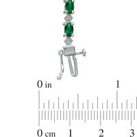 Lab-Created Emerald and Diamond Accent Bracelet in Sterling Silver - 7.25"|Peoples Jewellers