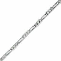 0.24 CT. T.W. Diamond Three Stone Station Bracelet in 10K White Gold|Peoples Jewellers