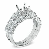 1.95 CT. T.W. Diamond Semi-Mount Bridal Set in 14K White Gold|Peoples Jewellers