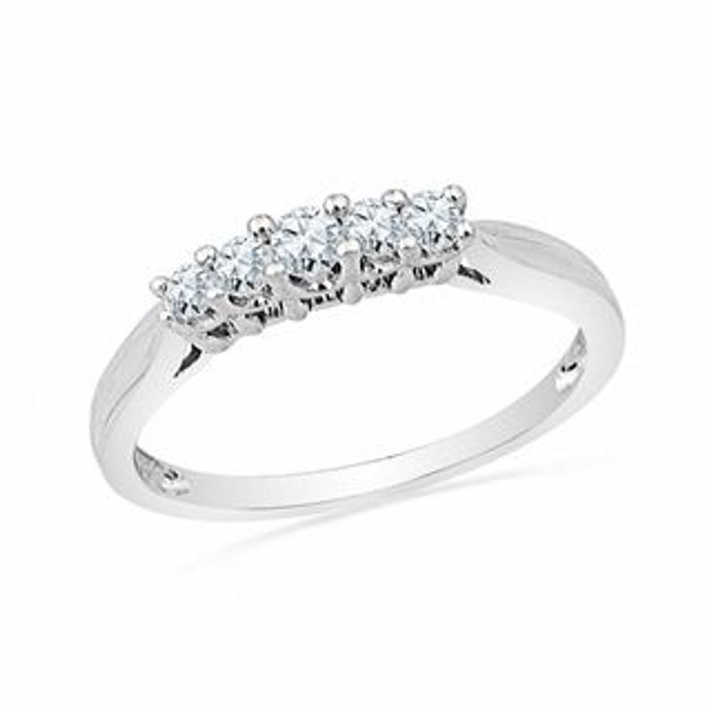 0.50 CT. T.W. Diamond Five Stone Wedding Band in 10K Gold|Peoples Jewellers