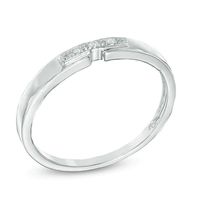 Diamond Accent Three Stone Promise Ring in 10K White Gold|Peoples Jewellers